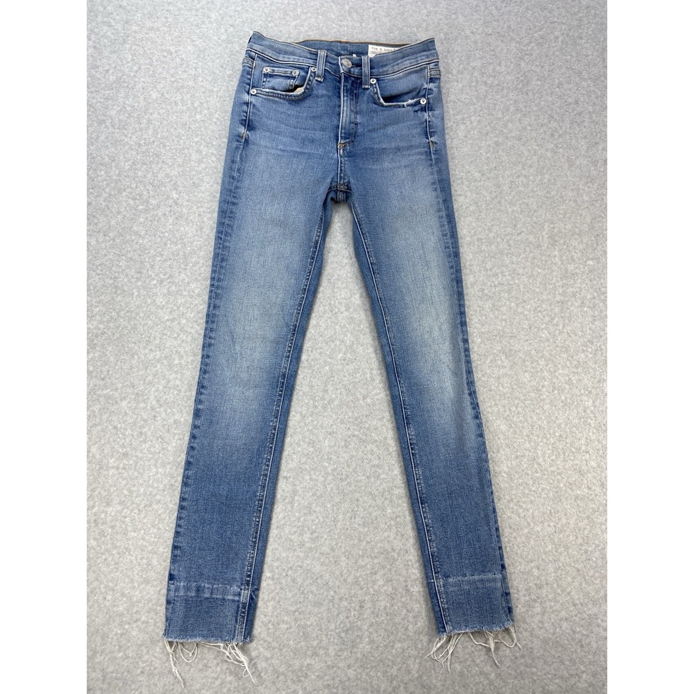 Rag And Bone Womens Jeans 25x26 Blue Jean Ankle Skinny High Rise Medium Wash